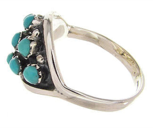 Silver Turquoise Southwestern Ring Size 6-3/4 PS58117